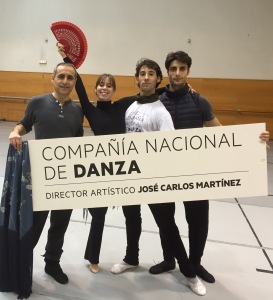 Elisa Badenes in Madrid, with ballet master Pino Alosa and the dancers Moisés Martín and Esteban Berlanga, photo: private