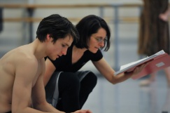 David Moore in the Salome rehearsal with ballet mistress Yseult Lendvai