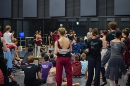 Rehearsal in the spacious studio of the theater