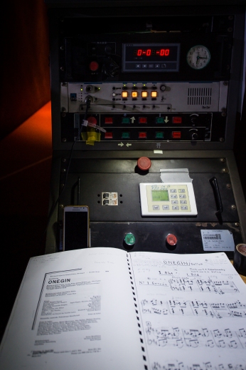 The desk of the stage manager with the score for the ballet – all around the world, this desk looks very similar…